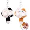 ANBOOR 2 pezzi peluche simpatici piccoli giocattoli di peluche con coda di chiamata BB, portachiavi in peluche per animali come regalo per feste