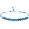Eloboe essence Bracciale con cordino in pietra naturale di apatite di 4 mm di spessore in argento sterling regolabile
