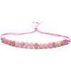 Eloboe essence Bracciale da donna con filo di opale rosa in pietra naturale 4 mm di spessore in argento sterling 925 regolabile per tutti gli spessori del polso