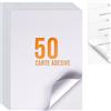 OYEMAT 50 Fogli, A4 Carta Adesiva Per Stampante (297 mm x 210 mm) | Fogli Adesivi a4 Stampabili, Etichette Adesive, Stampanti a getto d'inchiostro, Stampanti Laser, Fotocopiatrici...