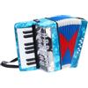 sourcing map Fisarmonica, 17 tasti, 8 tasti basso, mini strumento musicale leggero per bambini principianti educativo, blu cielo