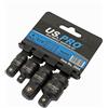 US PRO Tools, set di 4 adattatori a percussione da 1/4, 3/8, 1/2, riduttore step up/down 3504