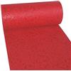 Deko AS GmbH Runner decorativo con motivo a cuori, impermeabile, effetto loto, superficie vellutata, rotolo da 5 m, larghezza 30 cm, 100% nylon, colore rosso