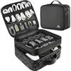 MATEIN Organizer Cavi da Viaggio Impermeabile, Borsa Porta Cavi Grande per Accessori Elettronici Rigida a Doppio Strato con Scomparti Regolabili per Power Bank, Caricabatterie e Chiavetta USB, Nero