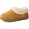 EverFoams Pantofole calde da donna in memory foam soffici per interni ed esterni chiusi sul retro, Marrone cammello., 40/41 EU
