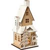 Heitmann Deco 92423 LED, Casa di legno, con neve, legno, naturale, 9 x 9 x 20 cm