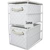 Arpan Mobile portaoggetti con 2 cassetti, colore bianco, ideale per casa/ufficio/camera da letto (2 cassetti - 18 x 25 x 33 cm)