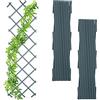 Relaxdays Grigliato per Rampicanti, Set da 3, Allungabile 180 cm, Graticolato per Piante, per Giardino, Plastica, Grigio