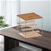 Vetrina in acrilico trasparente con base in legno Scatola da appoggio Organizer
