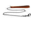 Ancol Heritage - Guinzaglio per Cani a Catena fine con Manico in Pelle, Finitura Satinata, Resistente, Accessorio per addestramento per Cani di Piccola e Media Taglia, 87 cm