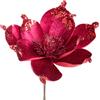 BIANCHI DINO Magnolia Fiore Pick Rosso 22cm Velluto Decorazione Natalizia