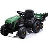 Pilots Kids Trattore Verde Elettrico per Bambino Macchina a Batteria 12V Bimbi