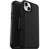 OtterBox Cover per iPhone 14 Plus Strada, resistente a shock e cadute, vero cuoio, 2 slot carte di credito, testata 3x vs norme MIL-STD 810G, Nero