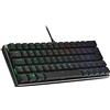 Cooler Master Tastiera Gaming Cablata - Layout IT Compatto 60%, Switch Meccanici Basso Profilo, Retroilluminazione RGB a Tasto, Controlli al Volo, Compatibile macOS/Windows - Space Grey