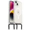 OtterBox Cover React Necklace con MagSafe per iPhone 14 Plus, Custodia sottile, antishock con cordone da collo, adattabile e intercambiabile, testata a norme MIL STD 810G, Stardust