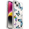 OtterBox Cover per iPhone 14 Plus Symmetry Clear, resistente a shock e cadute, sottile, testata 3x MIL-STD 810G, protezione antimicrobica, Butterfly