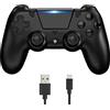 YUYIU Aggiornamento Wireless Controller per Ps4 Remote Plays-tation 4/Slim/Pro/PC, Controllori con Doppio Vibrazione Shock Speaker, Jack per Cuffie Touch Pad Six Axis Motion Control (nero)