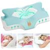 Elviros Cuscino in Memory Foam Ortopedico Cervicale per Dolore al Collo Cuscino Ergonomico per Dolore alla Spalla Cuscino di Sostegno del Collo, Blu Verde, 64 x 12.5/10.5 x 38 cm