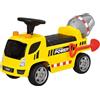 HOMCOM Macchina per Bambini Cavalcabile 2 in 1 con Betoniera, Luci e Suoni, Età 18-36 Mesi, 78x28.2x42cm, Giallo