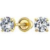 Bling Jewelry Orecchini A Perno In Oro Giallo Massiccio 14K Tradizionali Con Zirconi Cubici AAA Brillanti Taglio Brillante Da 3 MM Minimalisti E Piccoli Da Donna