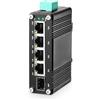 MokerLink Switch PoE a 5 porte Gigabit industriale a energia solare, ingresso DC9V-54V a uscita DC48V, IEEE802.3af/at PoE, mini dimensione, switch di rete IP40 non gestito (da -40 a 185°F), capacità