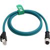 HangTon sensore attuatore Ethernet cavo di rete M12 A-codifica 8 pin femmina a RJ45 Cat-7e Patch Cord per l'applicazione industriale Profibus automazione 30cm