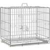 PawHut Kennel Gabbia per Cani Pieghevole in Acciaio Galvanizzato, Porta con Blocco e Fondo Rimovibile
