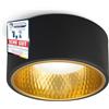 SSC-LUXon OLINO Lampada da parete a LED nero con frontale intercambiabile oro o argento, faretto da parete piatto bianco neutro LED GX53 230 V