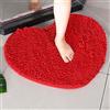 Mateju Tappetino da Bagno Lavabile, Cuore Tappetini Bagno in Microfibra Ciniglia, Tappeto Bagno Assorbente Antiscivolo, Tappetino Bagno Assorbente per Bambini Adulti Cani (70x80CM,Rosso)