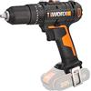 WORX WX370.9 - Trapano avvitatore a percussione a batteria 20 V, 50 Nm, 2 marce e luce LED