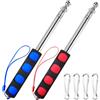 EASYKEENECOM 2 Pezzi Asta Telescopica per Bandiera, 2m Telescopica per della Bandiera Asta della Bandiera Acciaio Inox Asta Bandiera Telescopica con 4 Clip per Guide Turistiche, Campeggio, Insegnanti