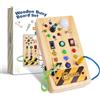 Yitical Montessori Giochi Bambini 1 Anno 2 3 Anni, Busy Board per attività in Legno Gioco con 8 Interruttori 15 Luci a LED, Regalo Bambino 1 Anno