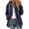 Generico Giacca Invernale con Pile Donna Corta, Cappottino Baggy Felpe Ragazza con Zip in Pile Cerniera Cardigan Fleece Giacche Elegante Morbido Abbigliamento Pelosa Giubbotto Trekking