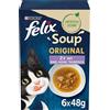FELIX Soup, zuppa per gatti con pezzi delicati, mix di varietà, confezione da 8 (8 x 6 sacchetti da 48 g)