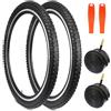 GRELiving 2 pneumatici per bicicletta + tubo flessibile per bicicletta, 26 x 2,1 pollici, per mountain bike, bici da città, bici da corsa