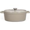 Livoo - Casseruola ovale in ghisa MEP129G - 4,5L, coperchio con gommino, 29 x 22 cm, 5,5 kg