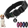 Playexen Collare Cane, Collare Regolabili in Morbido Cotone per Cani & Gatto Taglia Piccola Media Grande, Collari per Cane Personalizzato con Medaglietta Rimovibile, 25-40/2,0cm (S), Nero