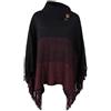 TBSCWYF Maglia Donna Invernale Poncho a Collo Alto Quattro Bottoni Elegante Poncho Donna Invernale Mantella Donna Poncio Invernali Caldo Elegante con Frange a Collo Alto con Maniche Bottoni