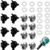 SHUIYUE 16 Pezzi Viti per Casco da Moto, Viti per Visiera Casco da Moto Viti per Visiera per Casco Accessori per Casco da Motocicletta (Argento, Nero)