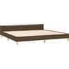 Tino Tech Letto imbottito per camera da letto, King Size, Telaio letto con testiera, Marrone Scuro, Tessuto (100% poliestere), 200 x 200 cm
