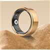 DEKELIFE Smart Ring Uomo Donna, Anello Smart Fitness Ring Tracker con Monitoraggio del Sonno/Frequenza Cardiaca/SpO2, 100+ Modalità Sport Impermeabil IP68 Activity Tracker iOS Android, Taglia 8, Oro