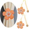 GIRASOLE HOME Fermatenda in Stoffa a Forma di Fiore con Magneti 2 Pezzi, Arancione