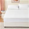 RUIKASI Lenzuolo con Angoli Una Piazza e Mezza Francese - Oeko Tex Lenzuola Sotto con Angoli ed Elastico per Letto in Microfibra, 140x190 Bianco
