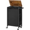 HOOBRO Carrello Porta Biancheria, Cesto Portabiancheria, con Coperchio e Manico, Sacchi Rimovibile di Tessuto Oxford, 43,4L, Marrone Vintage e Nero EBF24XY01G2