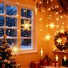 Loyyz Luci Natale Esterno Cascata Fiocco di Neve,94LED Luci Natale Esterno Interno Con 8 Modalità Tenda Luminosa Natale IP44 Luci Natale Per La Casa,Finestra,Balcone,Cortile Decorazioni Natalizie