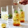 HENGBIRD Set di 4 bicchieri trasparenti da 400 ml, bicchieri da acqua e long drink, sottili, rotondi, eleganti bicchieri da bar per acqua, succo, birra, bevande e cocktail, mojito e bevande miste (vetro