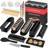 HI NINGER Sushi Maker Kit Completo, 20 Pezzi Set per adatto ai principianti da preparare da soli, con stampo per polpette di riso, coltello, tappetino, bacchette, bset completo Piatti da sushi(Nero)