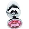BONDAGERIE® Plug Anale Sextoy 100% sicuro con diamante Rosa, sacchetto in velluto incluso, Taglia L