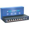 YuanLey Switch Ethernet Non Gestito a 10 Porte 2,5G, 8 Porte 2,5G Base-T, 2 x 10G SFP, Compatibile con 100/1000/2500Mbps, Montaggio su Scrivania/Parete, Switch di Rete 2,5Gbe per AP Wireless, Nas, PC