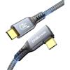 OHBUYAGN Cavo USB4 Certificato per Cavo Thunderbolt 4 40Gbps, Cavo USB Type-C Ricarica Rapida PD 3.1 240W da 90 Gradi con Trasferimento Video 8K60 4K120 per iPhone 15 Pro, SSD, Hub, PC, 1,2M